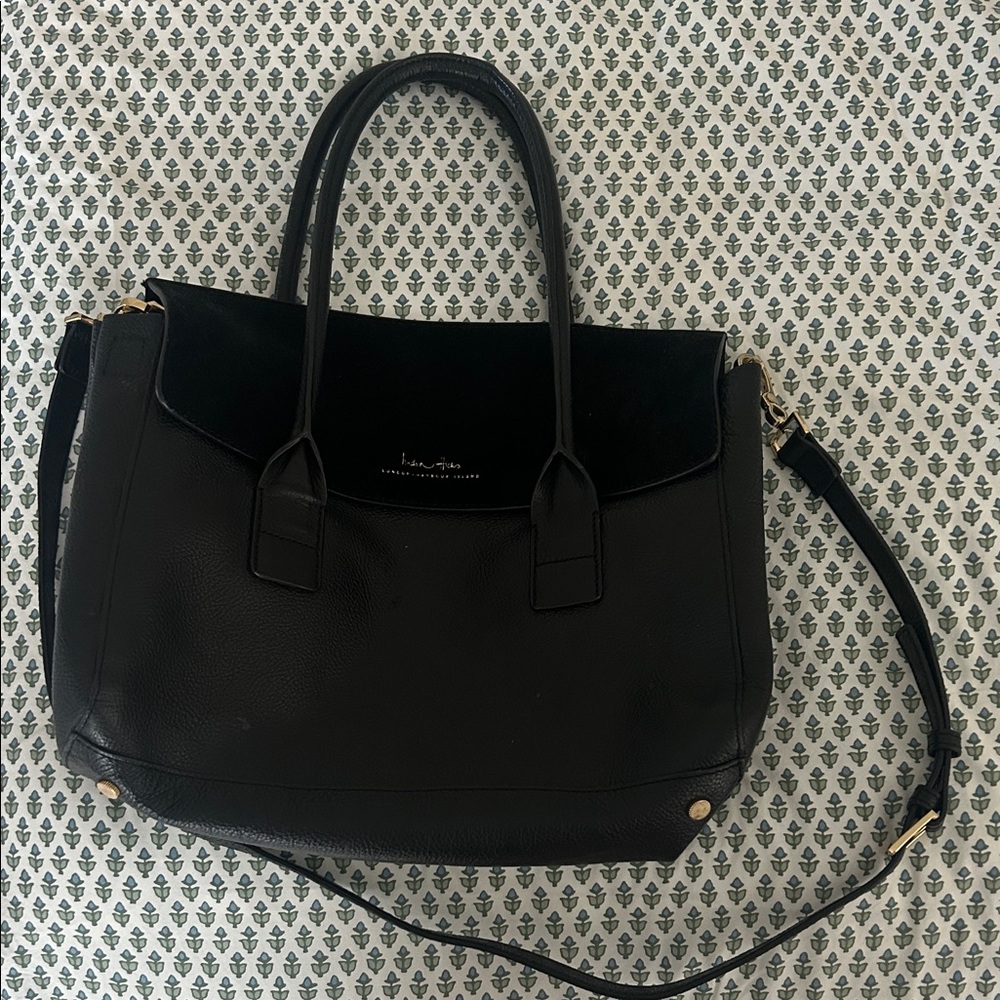 India Hicks Fussy Sarah Tote/Shoulder Bag - Black - Suede/Leather {Gently Used}